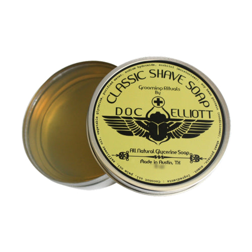 Travel Shave Soap tin, open